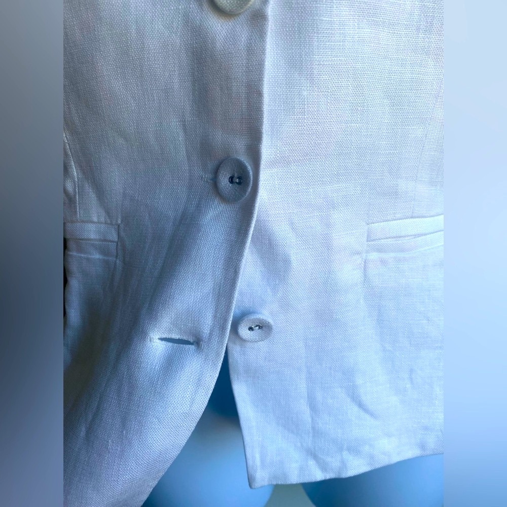 New Reformation Tate Elegant White Halter Linen Top Size 6 - Picture 7 of 14